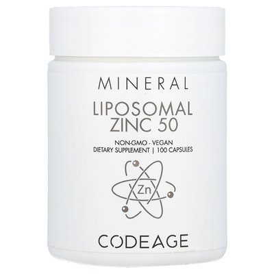 Codeage, mineral, liposomal zinc 50, 50 mg, 100 capsules