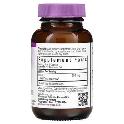 Bluebonnet Nutrition, Rutin, 500mg, 50 Veg Capsules