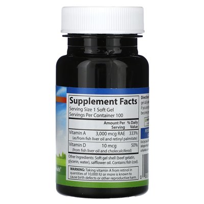Carlson Vitamin A&D 100 Kapseln
