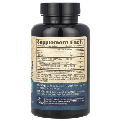 Deva, Wegańskie Omega-3, DHA-EPA, 300 mg, 90 Softgeli Deva, Wegańskie Omega-3, DHA-EPA, 300 mg, 90 Softgeli