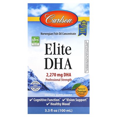 Carlson, Elite DHA, Natural Orange, 2270 mg, 3,3 fl oz (100 ml)