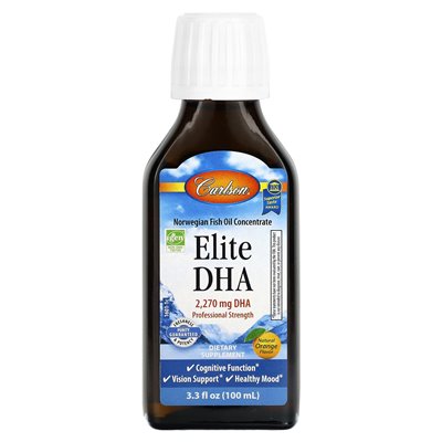Carlson, Elite DHA, Natural Orange, 2270 mg, 3,3 fl oz (100 ml)