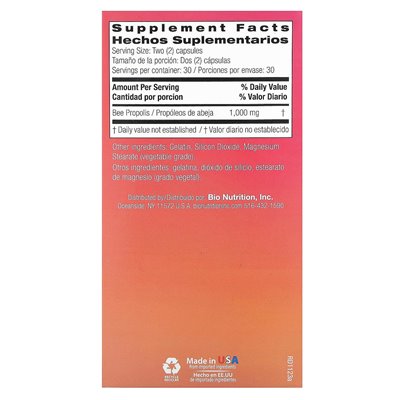 Bio Nutrition, Bee Propolis, 60 calpsuli