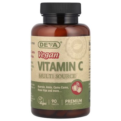 Deva, wegańska witamina C, Multi Source, 90 tabletek Deva, wegańska witamina C, Multi Source, 90 tabletek
