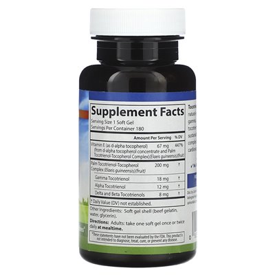 Carlson, Tocotrienols with Vitamin E, 180 Softgels