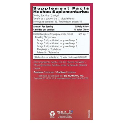 Bio Nutrition, Krill Oil Complex, 45 softgels
