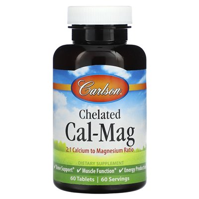 Carlson, Chelated Cal-Mag, 60 Tabletten
