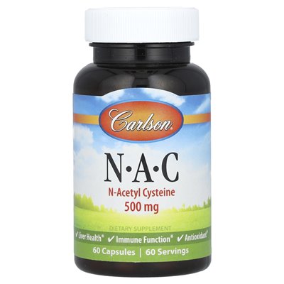 Carlson, N-A-C, 500 mg, 60 kapsułek