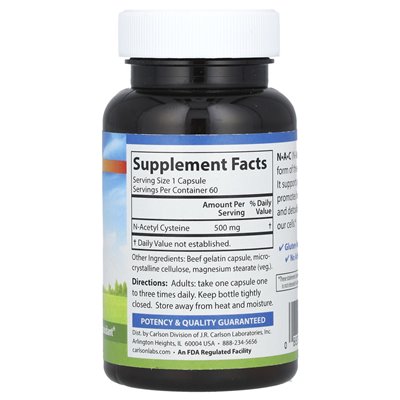 Carlson, NAC, 500mg, 60 capsules