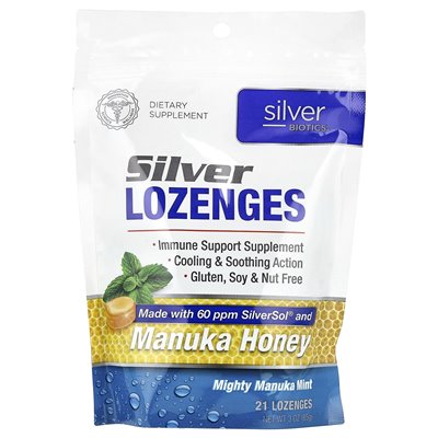 American Biotech Labs, Silver Biotics, Potężny Manuka Mint, 21 żelków, 3 uncji (85 g)