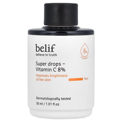 Belif, super drops, vitamin C 8%, 1.01 Fl Oz (30 ml)