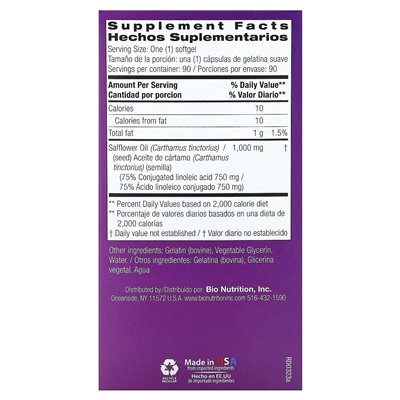 Bio Nutrition, Saflor, 90 Kapseln