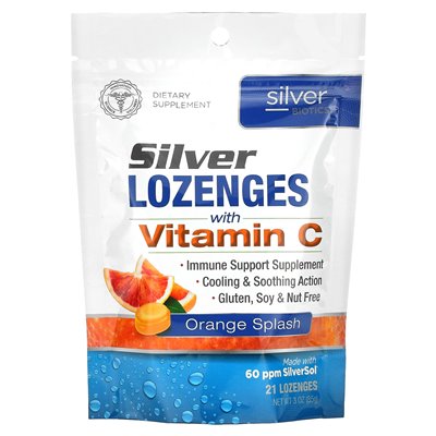 American Biotech Labs, Silver Biotics, Silbertabletten mit Vitamin C, Orange Splash, 21 Lutschtabletten, 3 Stück (85 g) American Biotech Labs, Silver Biotics, Silbertabletten mit Vitamin C, Orange Splash, 21 Lutschtabletten, 3 Stück (85 g)