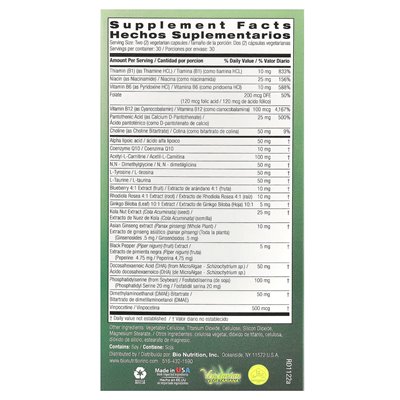 Bio Nutrition, Brain Wellness, 60 kapsułek wegetariańskich