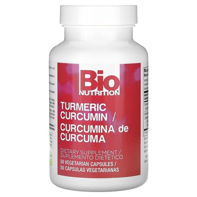 Bio Nutrition, kurkumowa kurkumina, 50 kapsułek wegetariańskich