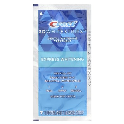 Crest, 3d Whitestrips ™, zestaw wybielania zębów, 1 godzinę ekspresowy, 20 pasków