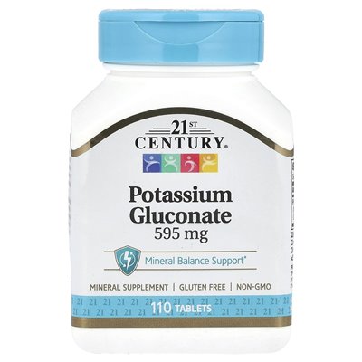 XXI wiek, glukonian potasu, 595 mg, 110 tabletek