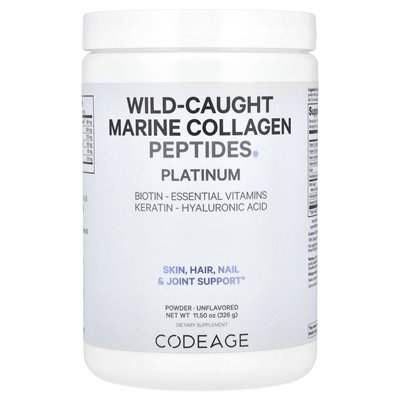 Codeage, Wild Caught Collagen Peptides Powder, Platinum, Unadulterated, 11.5 oz (326 g)