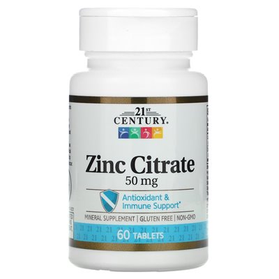 21st Century, Zinc Citrate, 50mg, 60 Tablets