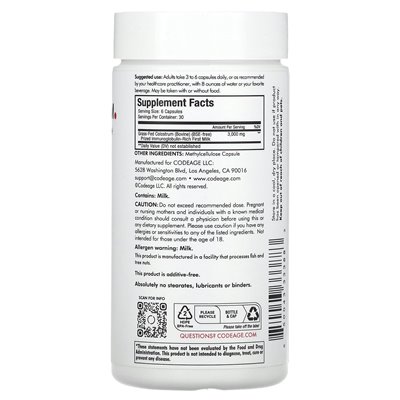 Codeage, Immuno Colostrum, 500 mg, 180 Kapseln