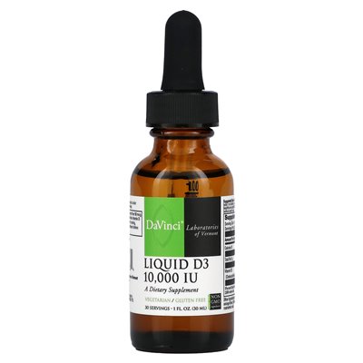 DaVinci Laboratories of Vermont, Liquid D3, 10 000 IU, 1 Fl Oz (30 ml) DaVinci Laboratories of Vermont, Liquid D3, 10 000 IU, 1 Fl Oz (30 ml)