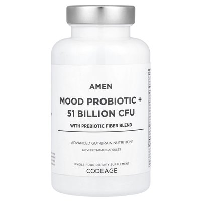 Codeage, mood probiotic +, with prebiotic fiber blend, 60 veggie capsules