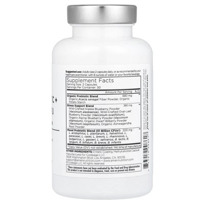 Codeage, mood probiotic +, with prebiotic fiber blend, 60 veggie capsules