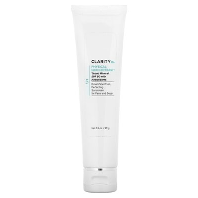ClarityRx, fizyczna obrona skóry, zabarwiony minerał SPF 50 z przeciwutleniaczami, 3,5 uncji (99 g)
