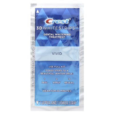 Crest, 3d Whitestrips ™, zestaw wybielania zębów, klasyczny Vivid, 20 pasków