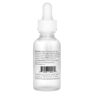 ClarityRx, dzienna dawka wody, surowica nawilżająca kwas hialuronowy, 1 fl oz (30 ml) ClarityRx, dzienna dawka wody, surowica nawilżająca kwas hialuronowy, 1 fl oz (30 ml)