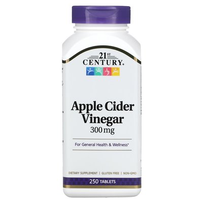 21st Century, Apfelessig, 300 mg, 250 Tabletten