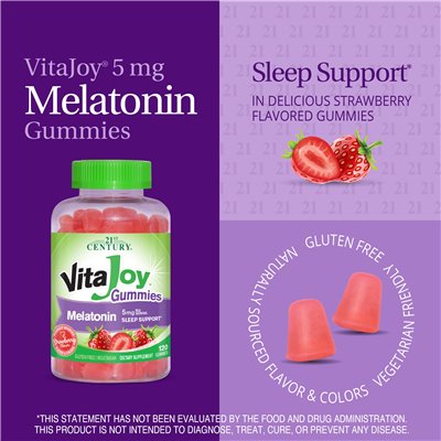 21st Century, Vijoy Melatonin Gummy, 5 mg, 120 gummies (2.5 mg per gummy)