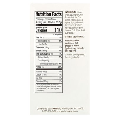Bariwise, Oat Protein, Apple & Cinnamon, 7 Packets, 1.04 oz (29.5 g)