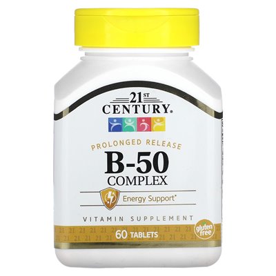 21st Century, B-50 Complex, przedłużone uwalnianie, 60 tabletek