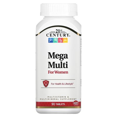 21st Century, Mega Multi für Frauen, 90 Tabletten