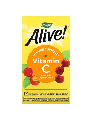 Nature's Way, Alive!, Immune Boosting Vitamin C, 120 Vegetarian Capsules Nature's Way, Alive!, Immune Boosting Vitamin C, 120 Vegetarian Capsules
