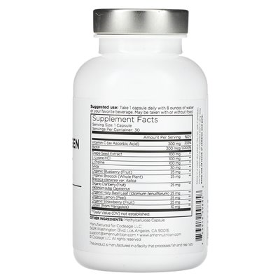Codeage, Amen, Vegan Collagen Builder+, 30 vegetarische Kapseln