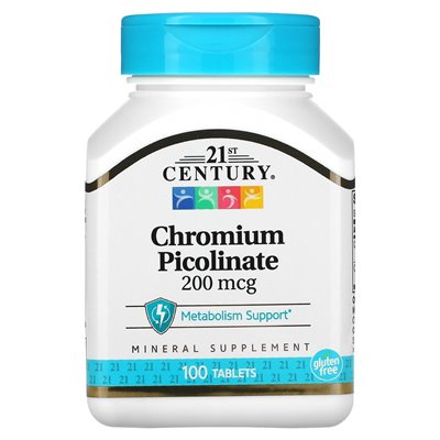 21st Century, Chrompicolinat, 200 mcg, 100 Tabletten
