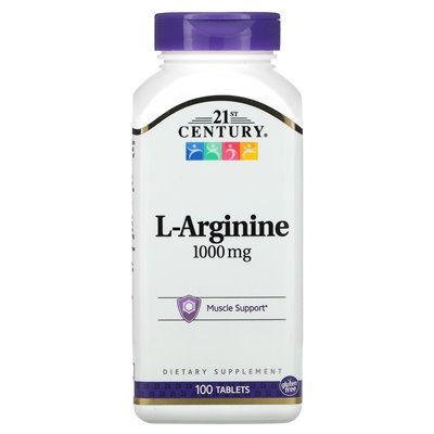 21st Century, L-Arginine, 1000mg, 100 tablets