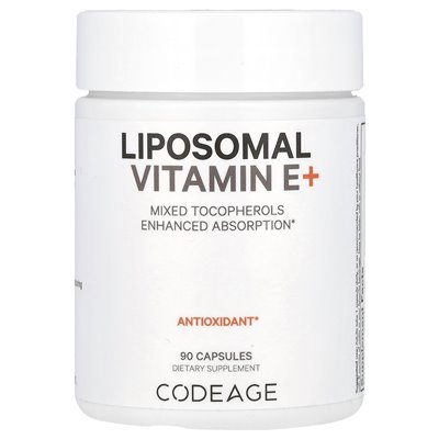 Codeage, Liposomal Vitamin E+, Mixed Tocopherols, 90 Capsules Codeage, Liposomal Vitamin E+, Mixed Tocopherols, 90 Capsules