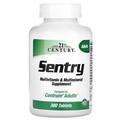 21st Century, Sentry, Adults Multiwitamin i Supplement Multimineral, 300 tabletek