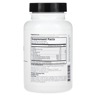 Codeage, Amen, Omega-3, 1500 mg, 90 Weichkapseln (1.500 mg pro Weichkapsel)