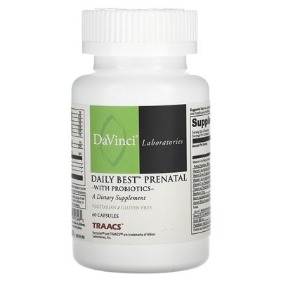 DaVinci Laboratories of Vermont, Daily Best Prenatal z probiotykami, 60 kapsułek