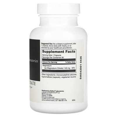 DaVinci Laboratories of Vermont, magnez cytrynian, 90 kapsułek
