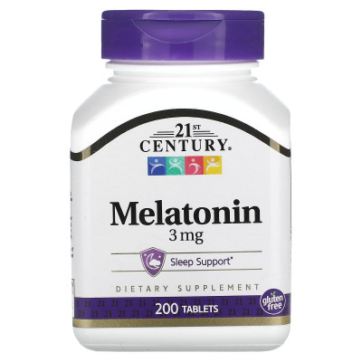 21st Century, Melatonin, 3 mg, 200 Tabletten