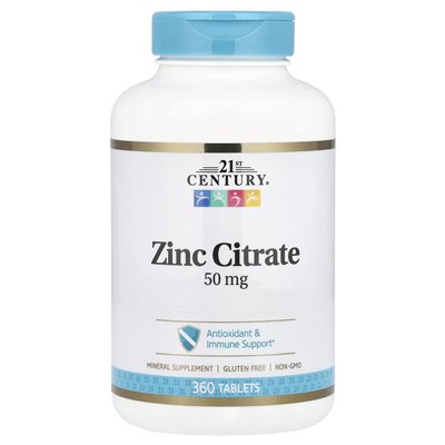 21st Century, Zinc Citrate, 50mg, 360 Tablets