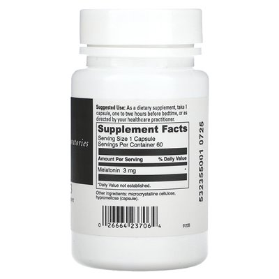 DaVinci Laboratories of Vermont, Melatonin-3, 3 mg, 60 Capsules DaVinci Laboratories of Vermont, Melatonin-3, 3 mg, 60 Capsules