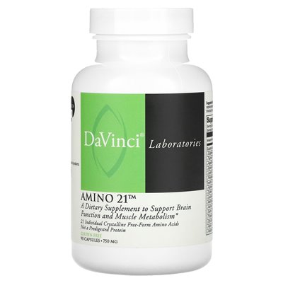 DaVinci Laboratories of Vermont, Amino 21, 750 mg, 90 kapsułek