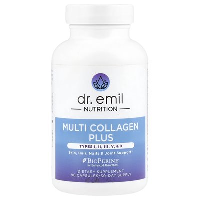 Dr Emil Nutrition, Multi Collagen Plus, Type I, II, III, V, i X, 90 Capsules Dr Emil Nutrition, Multi Collagen Plus, Type I, II, III, V, i X, 90 Capsules