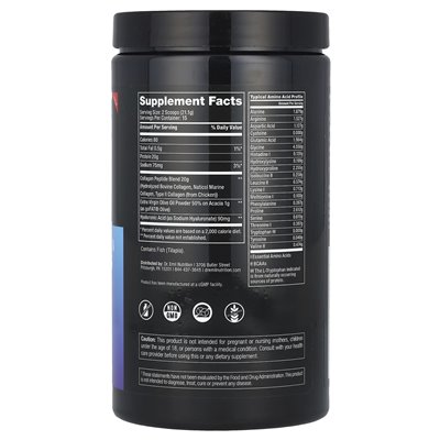 Dr Emil Nutrition, peptydy wielofunkcyjne plus kwas hialuronowy, niezmożony, 316,5 g